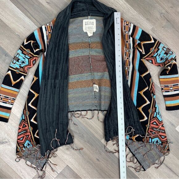 Billabong Dream Chaser Aztec Southwestern Boho Fringe Hem Cardigan Sweater Small - Picture 14 of 14